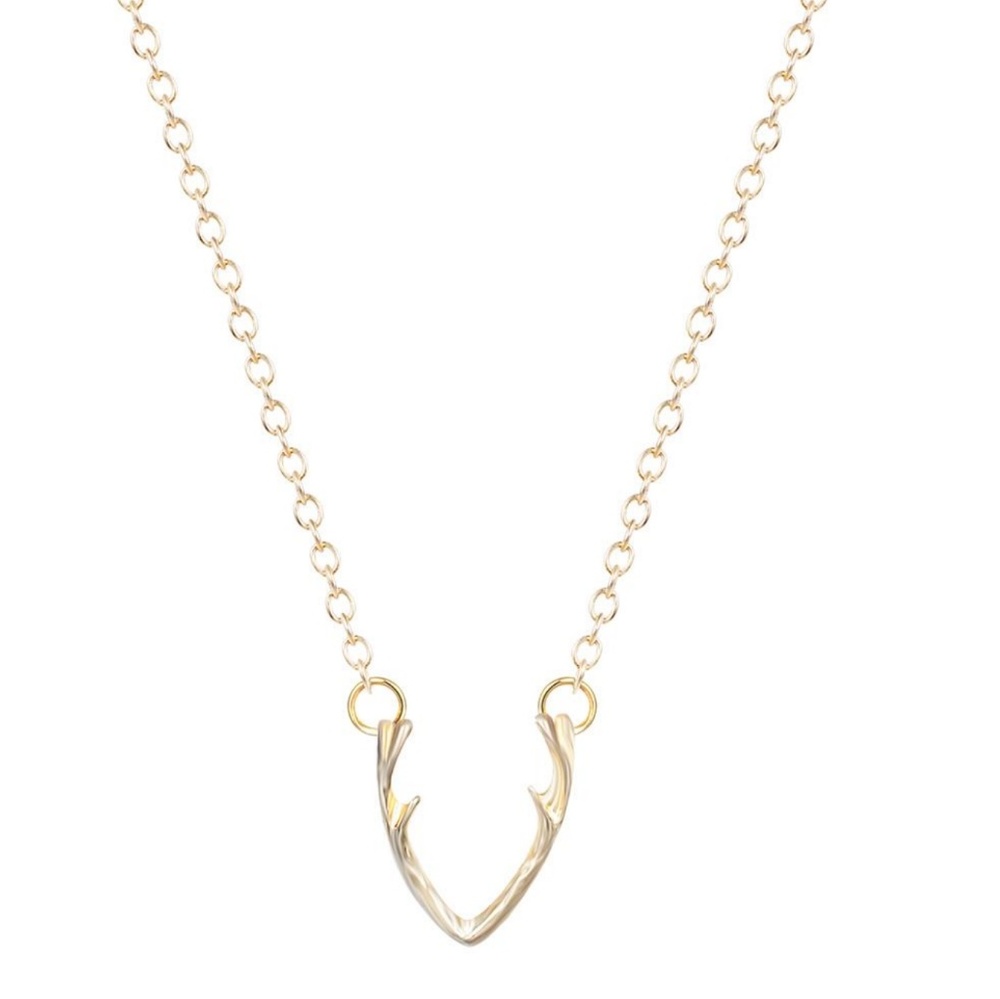 Dainty Gold Antlers Necklace